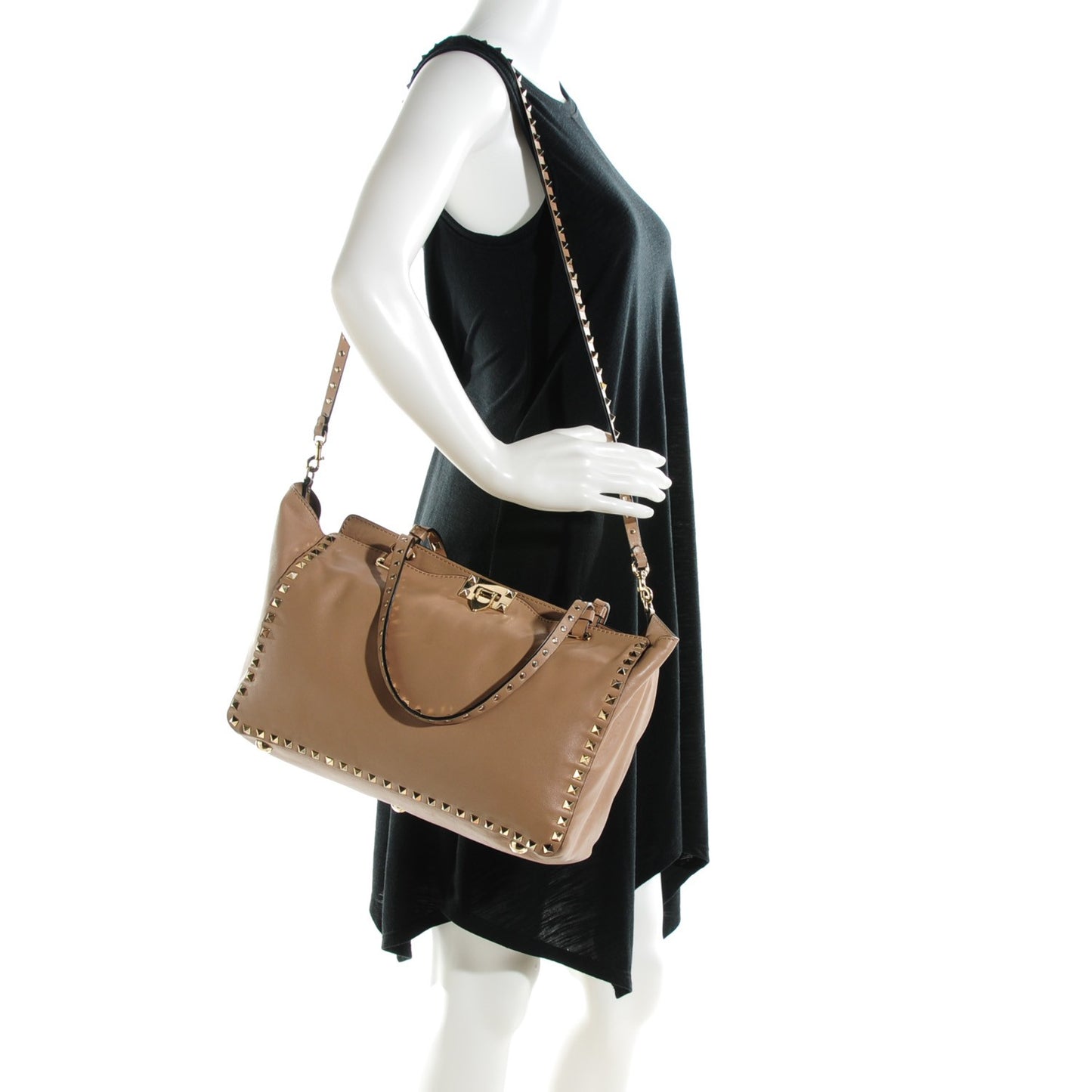Vitello Medium Rockstud Tote Alpaca