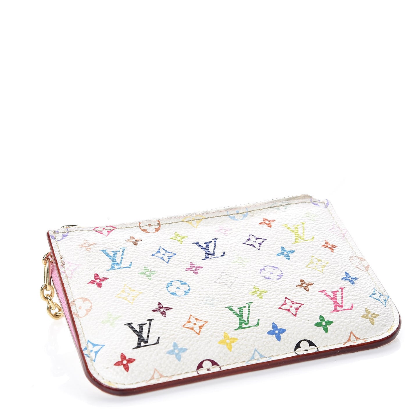 Monogram Multicolor Key Pouch White Litchi