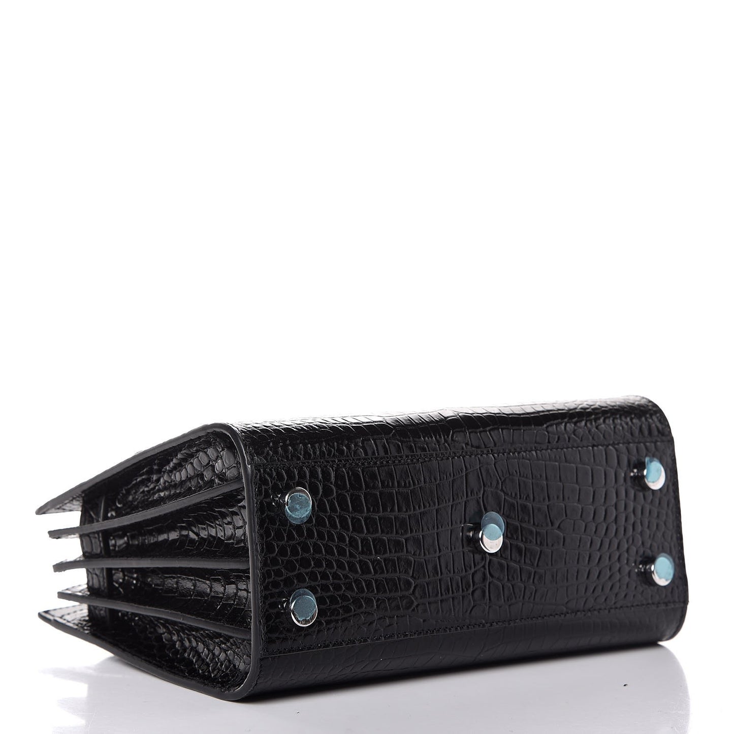 Calfskin Crocodile Embossed Nano Sac De Jour Black