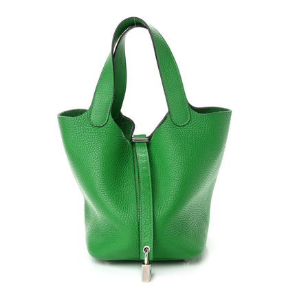 Hermes Taurillon Clemence Monochrome Picotin Lock 18 PM Bambou 1 of 11