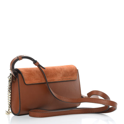 Chloe Suede Calfskin Mini Faye Shoulder Bag Tobacco 3 of 12