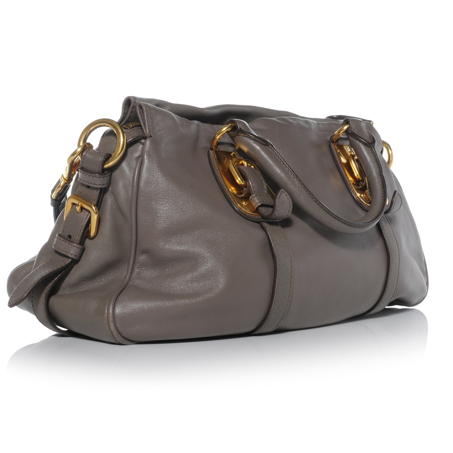 Soft Calf Shopping Satchel Bag Bambu