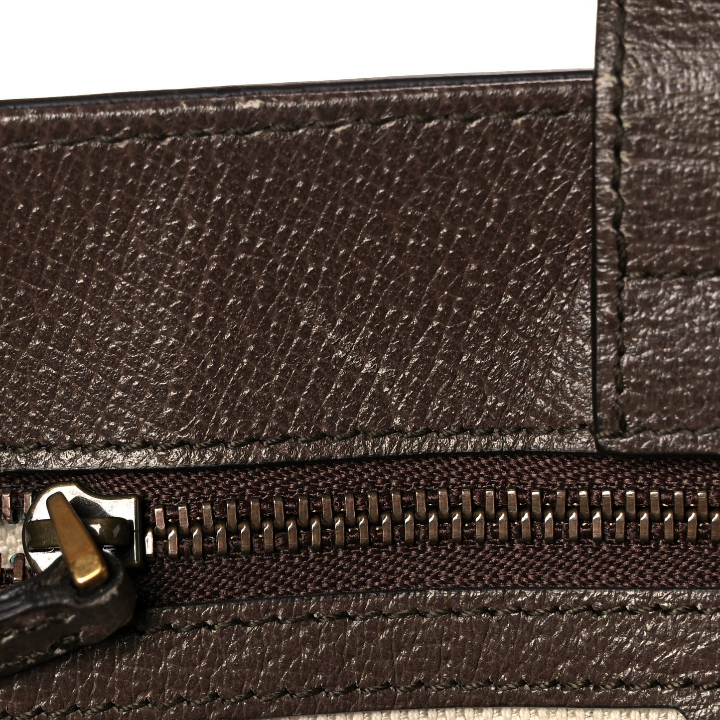 Grained Calfskin Web Large Animalier Top Handle Tote Brown
