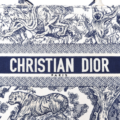Christian Dior Canvas Embroidered Medium Dioriviera Toile De Jouy Book Tote Blue 10 of 11