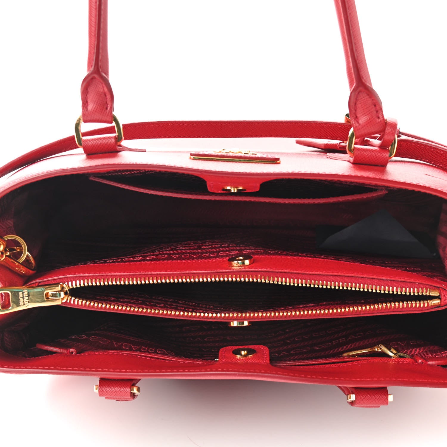 Prada Saffiano Lux Medium Tote Fuoco 7 of 8