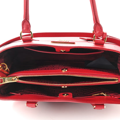 Prada Saffiano Lux Medium Tote Fuoco 7 of 8
