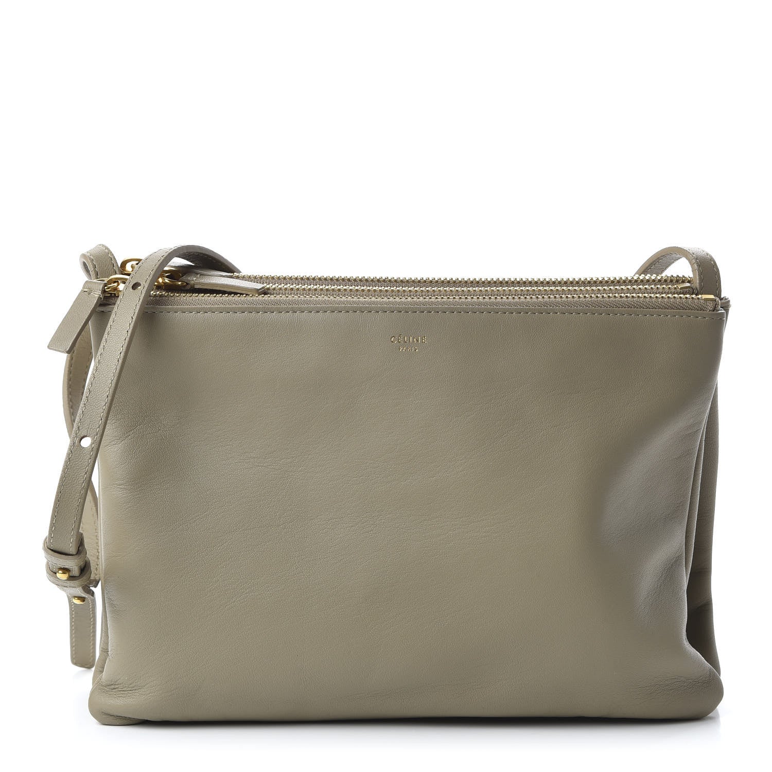 Celine Lambskin Large Trio Crossbody Bag Beige 1 of 9