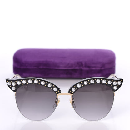 Gucci Pearl Cat Eye Sunglasses GG0212S Black 8 of 8
