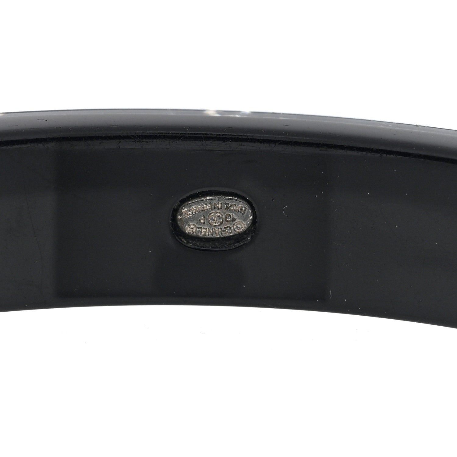 Chanel Resin Crystal CC Bangle Black 4 of 4