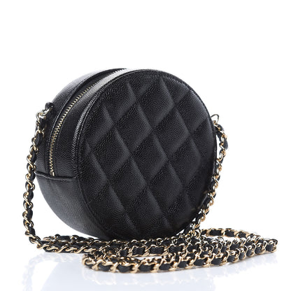 Chanel Caviar Quilted Round Clutch With Chain Black 3 of 10