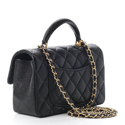 Chanel Caviar Quilted Mini Top Handle Rectangular Flap Black 2 of 8