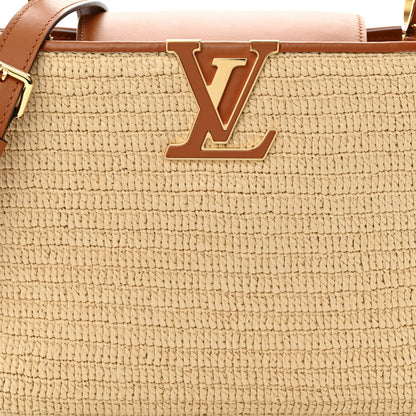 Louis Vuitton Raffia Capucines MM Caramel Ecru 7 of 9