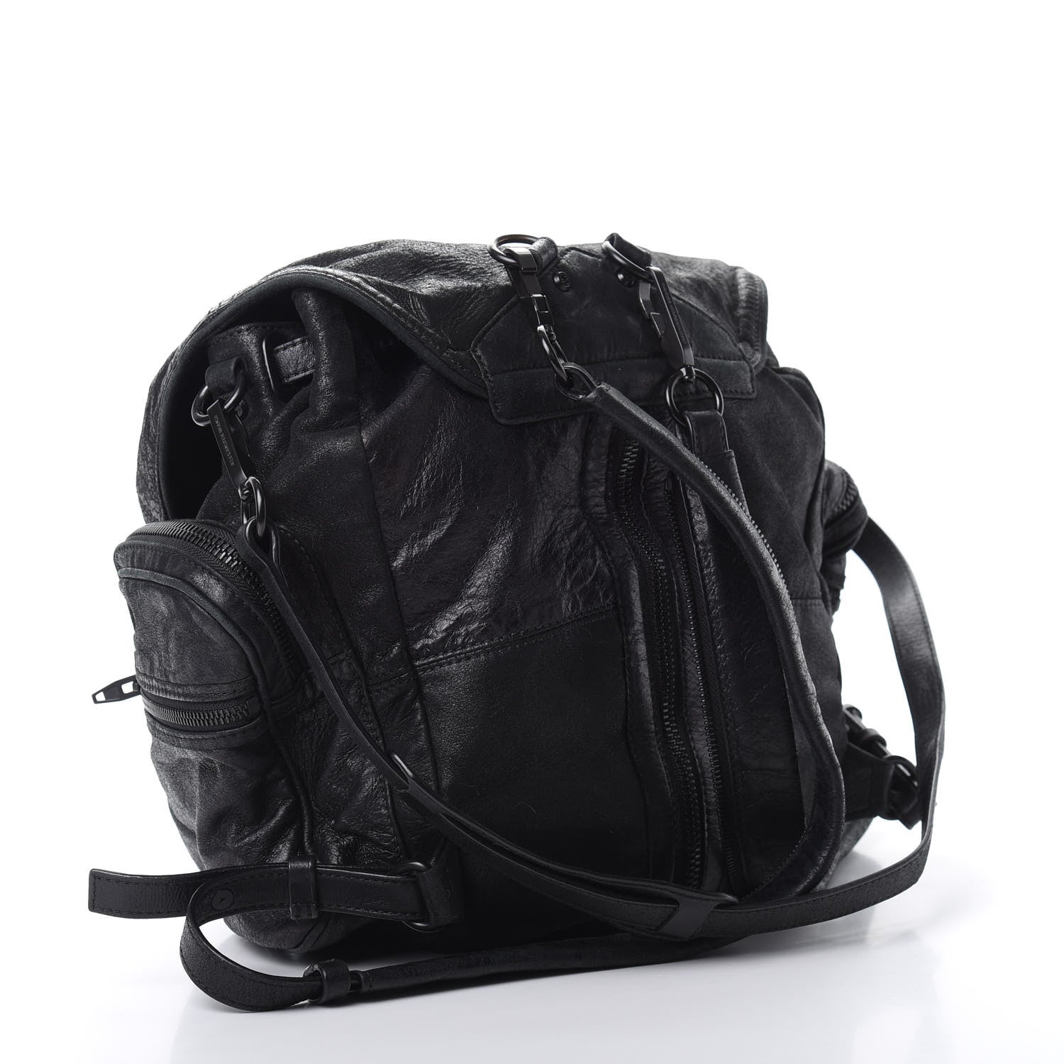 Alexander Wang Lambskin Marti Backpack Washed Black Rhodium Hardware 2 of 10