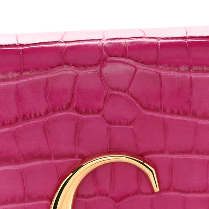 Chloe Calfskin Crocodile Embossed Mini C Bag Pink 8 of 10