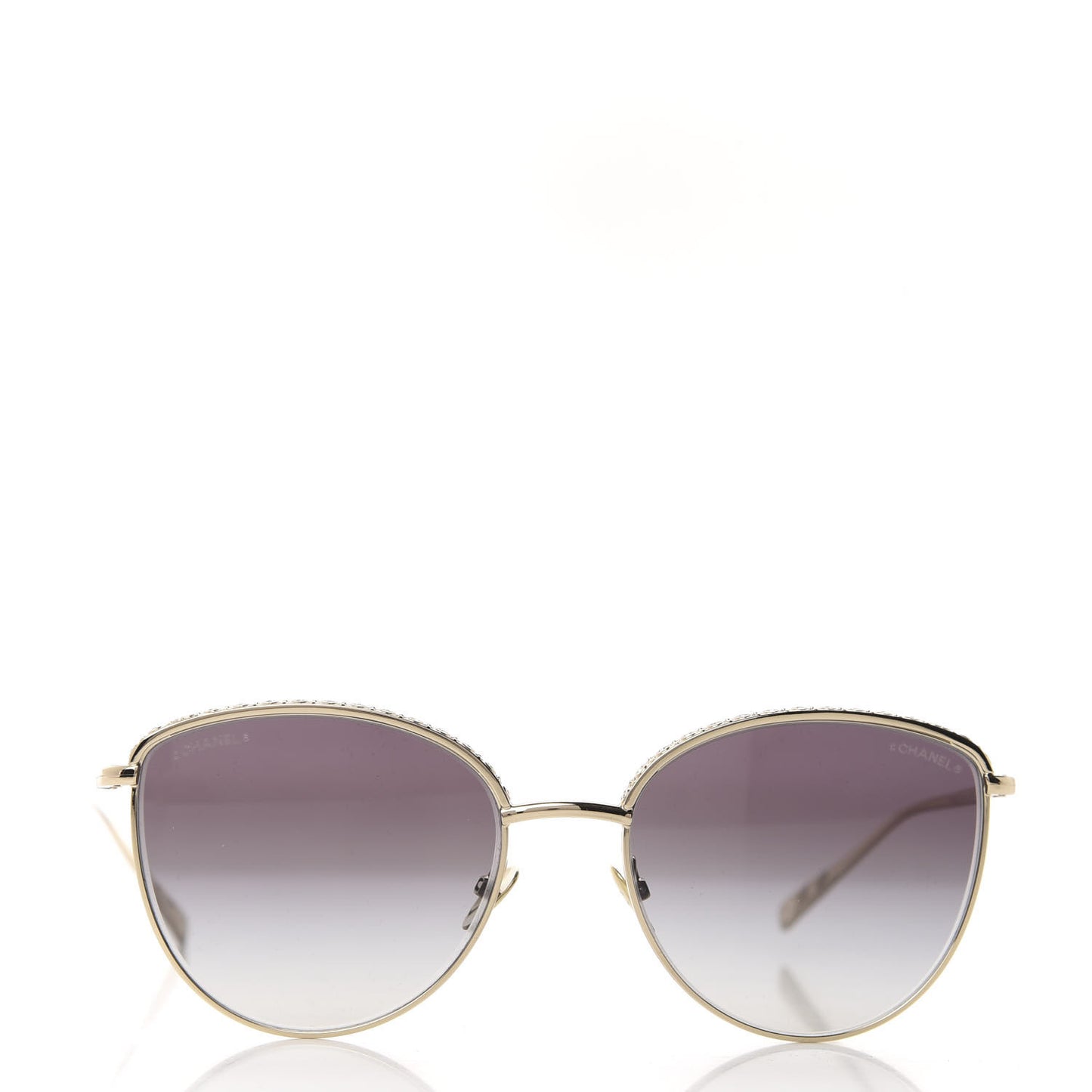 Metal Crystal Sunglasses 4258-B Gold