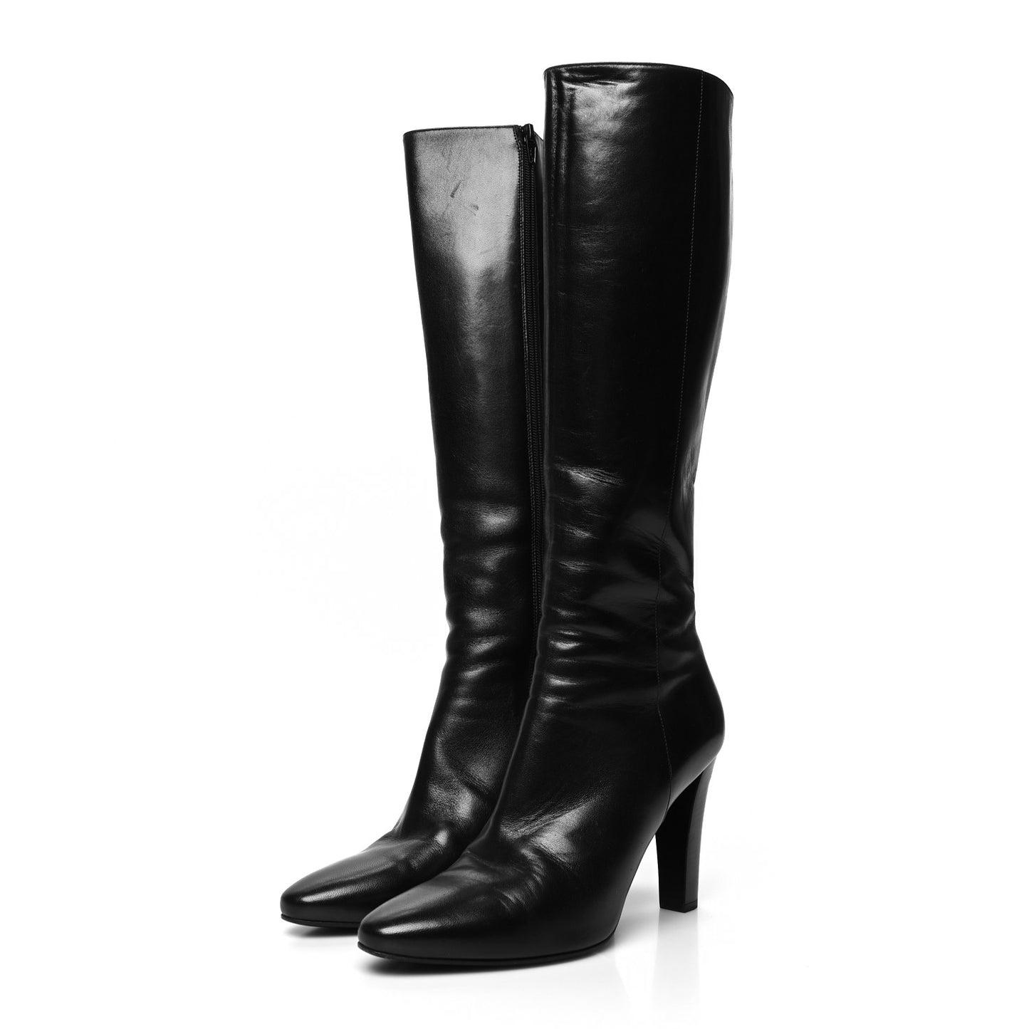 Calfskin Lily Tall Boots 40 Black