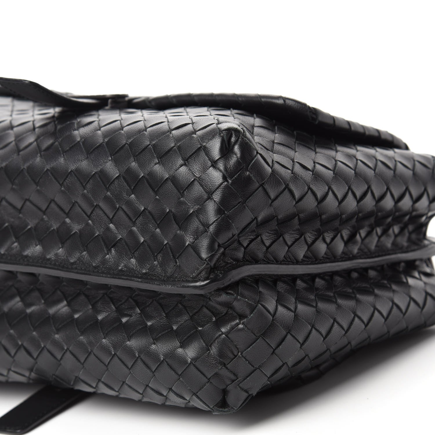 Bottega Veneta Nappa Intrecciato Flap Shoulder Bag Black 8 of 12
