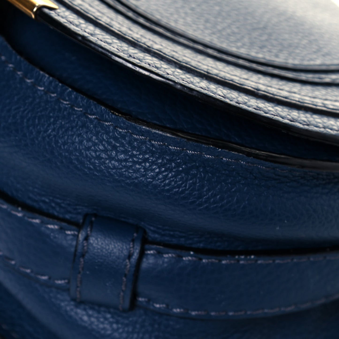 Calfskin Mini Marcie Round Crossbody Bag Royal Navy