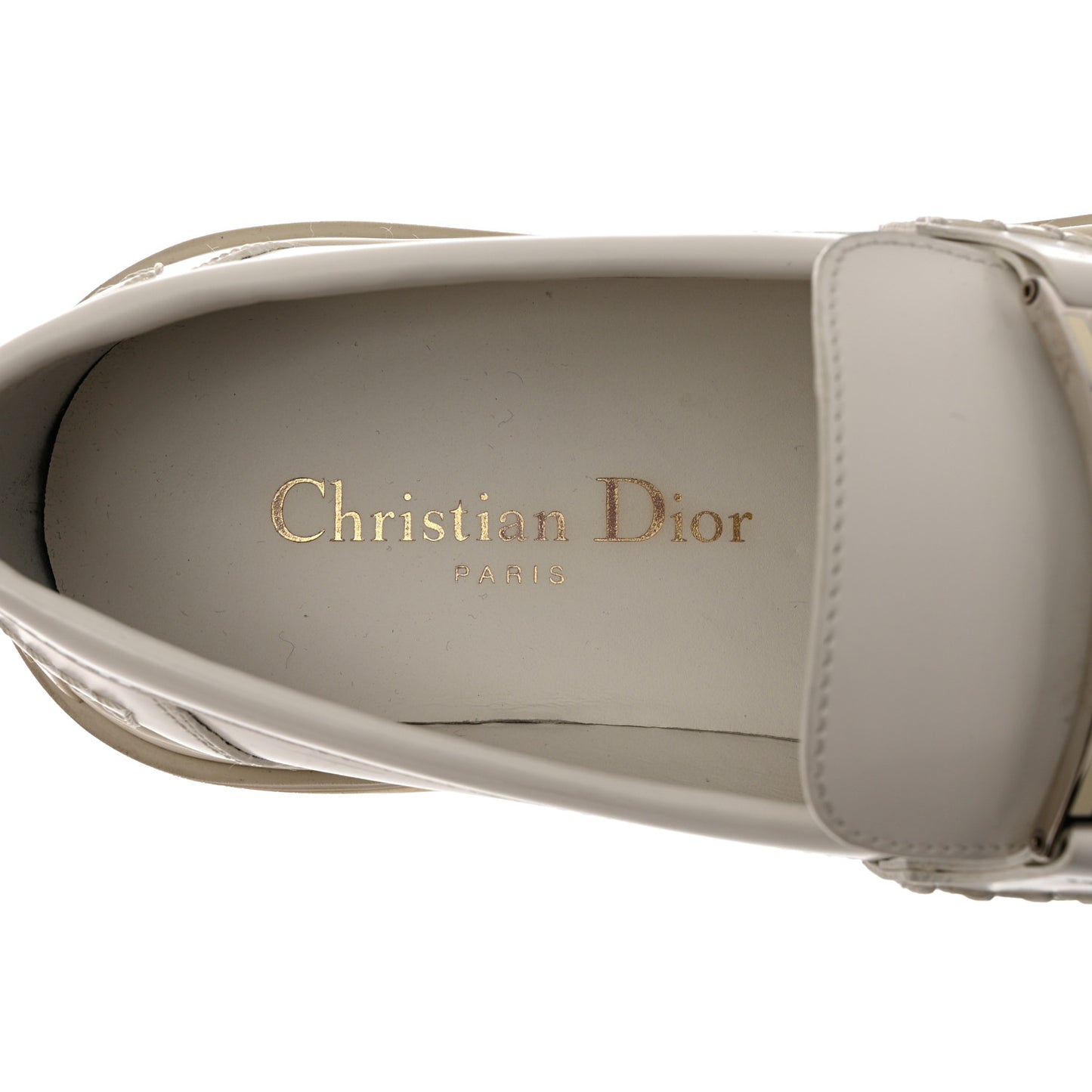 Brushed Calfskin Dior Code Lug Sole Platform 35mm Loafers 37 White