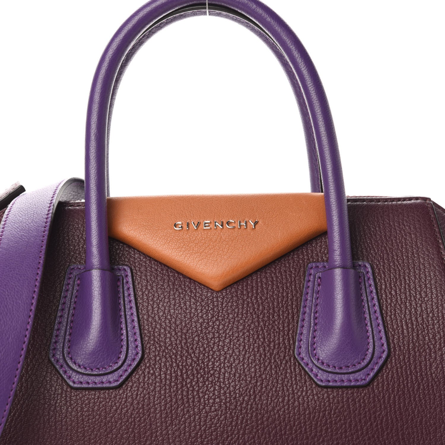 Givenchy Sugar Goatskin Small Tri-Color Antigona Oxblood Violet Orange 11 of 11
