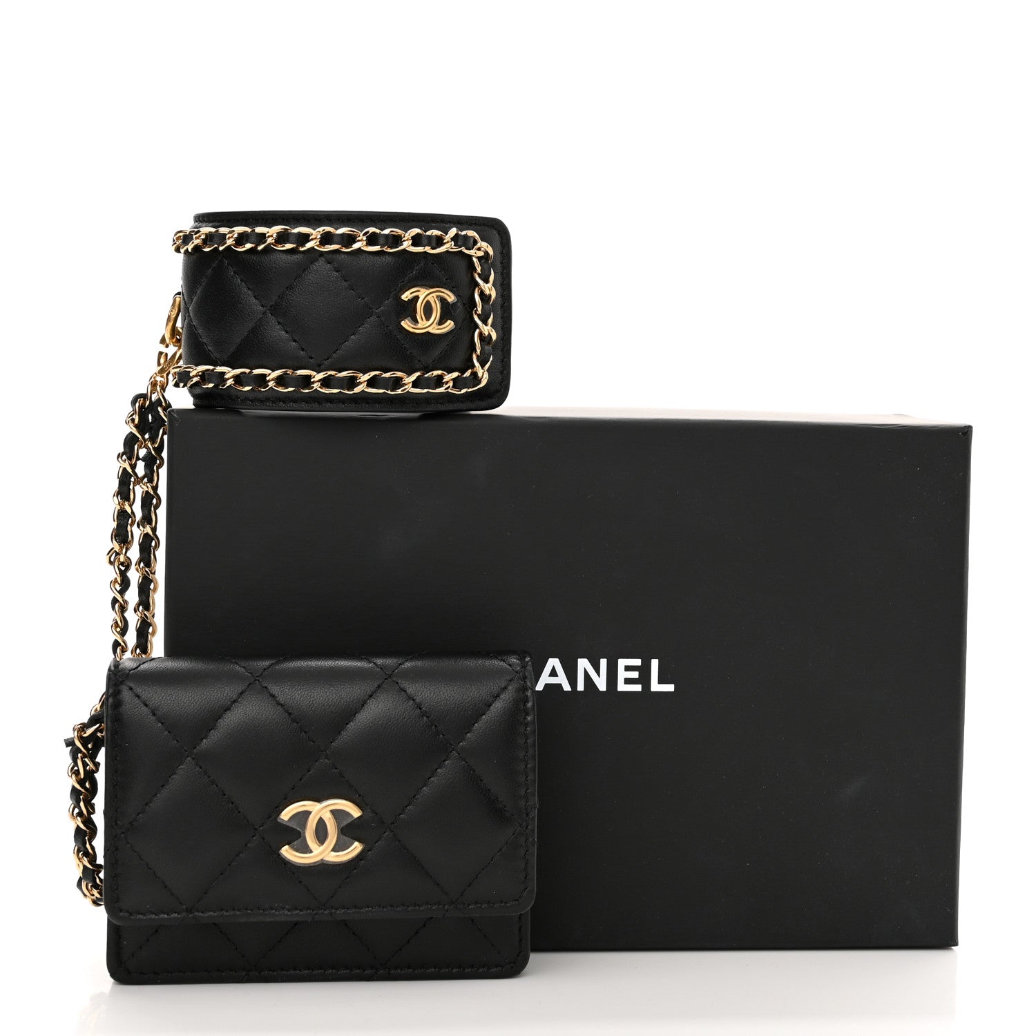 Chanel Lambskin Quilted Flap Card Holder With Cuff Black 11 of 11
