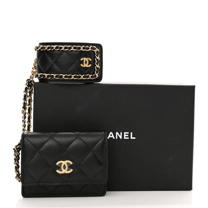Chanel Lambskin Quilted Flap Card Holder With Cuff Black 11 of 11