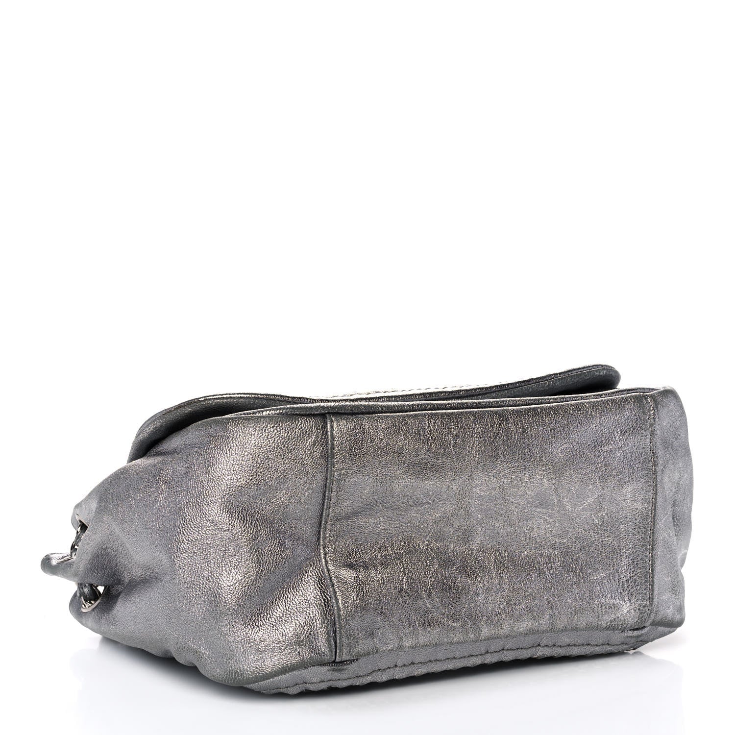 Chanel Metallic Deerskin Luxe Ligne Flap Silver 4 of 11