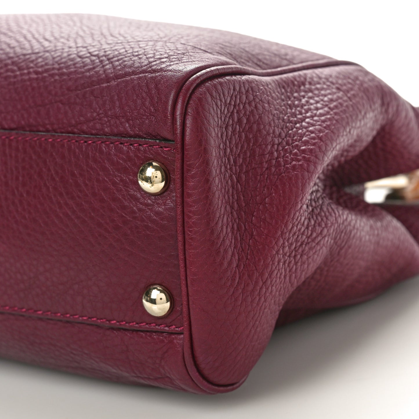 Calfskin Small Bamboo Shopper Tote Burgundy