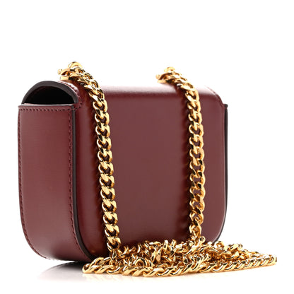 Celine Shiny Calfskin Mini Chain Claude Burgundy 3 of 11