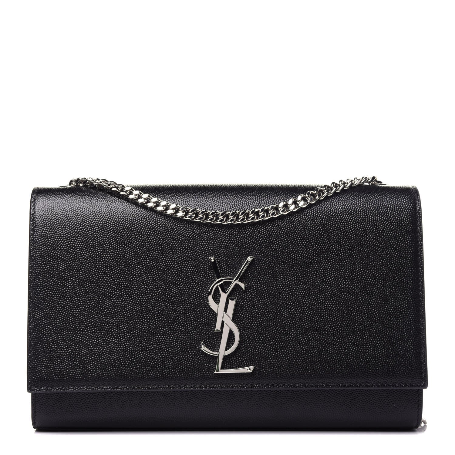 Saint Laurent Grain De Poudre Medium Classic Monogram Kate Satchel Black 1 of 12