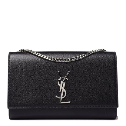 Saint Laurent Grain De Poudre Medium Classic Monogram Kate Satchel Black 1 of 12