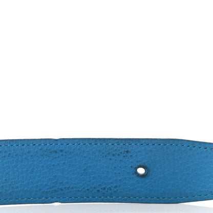 Hermes Box Togo 32mm Belt Strap 100 Black Bleu Zanzibar 6 of 7