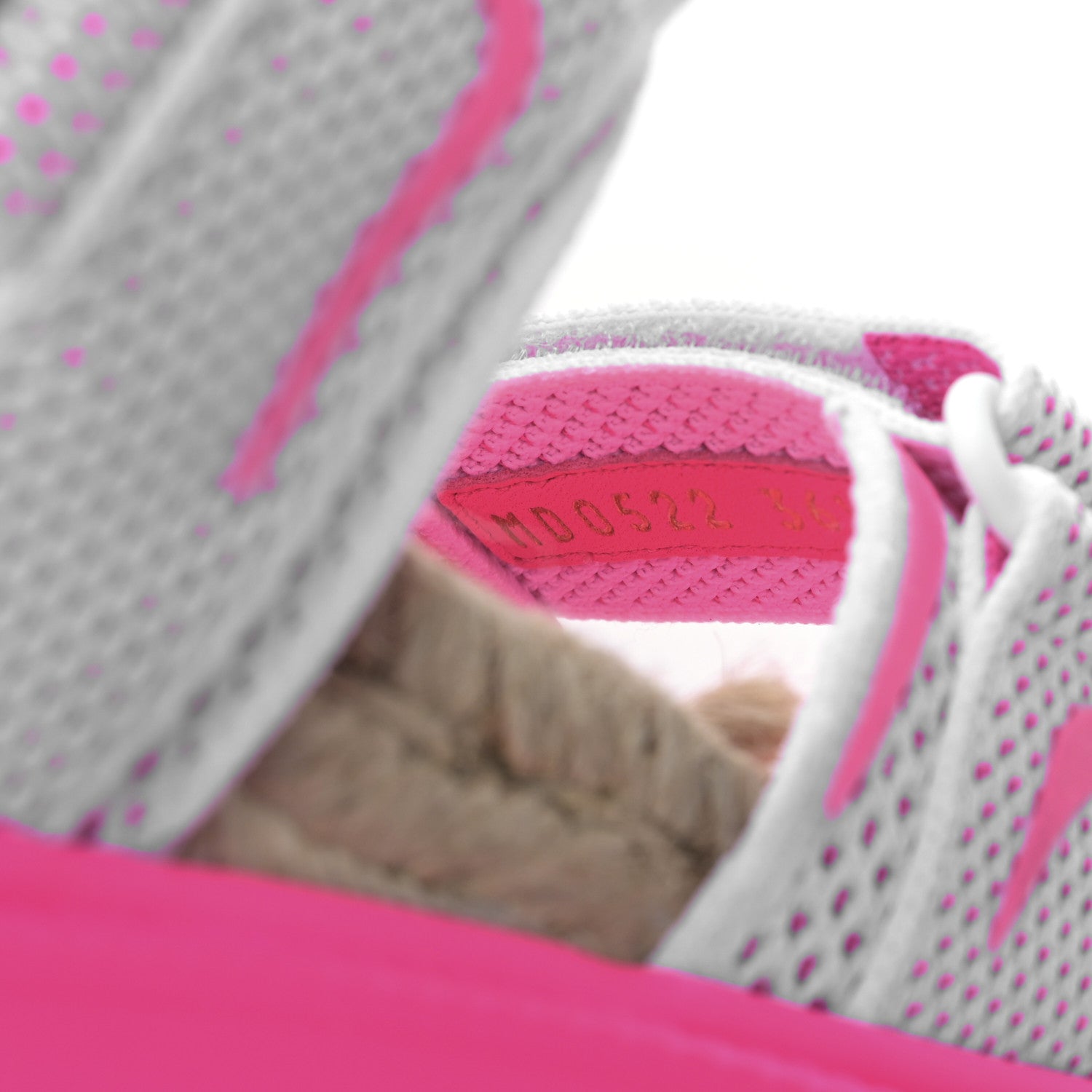 Christian Dior Technical Knit Jute Dioract 10mm Sandals 36.5 White Fuchsia 8 of 8