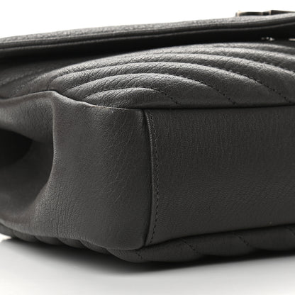 Saint Laurent Sheepskin Matelasse Chevron Monogram Medium College Bag Asphalt 7 of 8