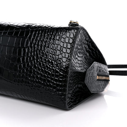 Balenciaga Shiny Supple Calfskin Crocodile Embossed Brass Hardware Neo Classic City Black 8 of 10
