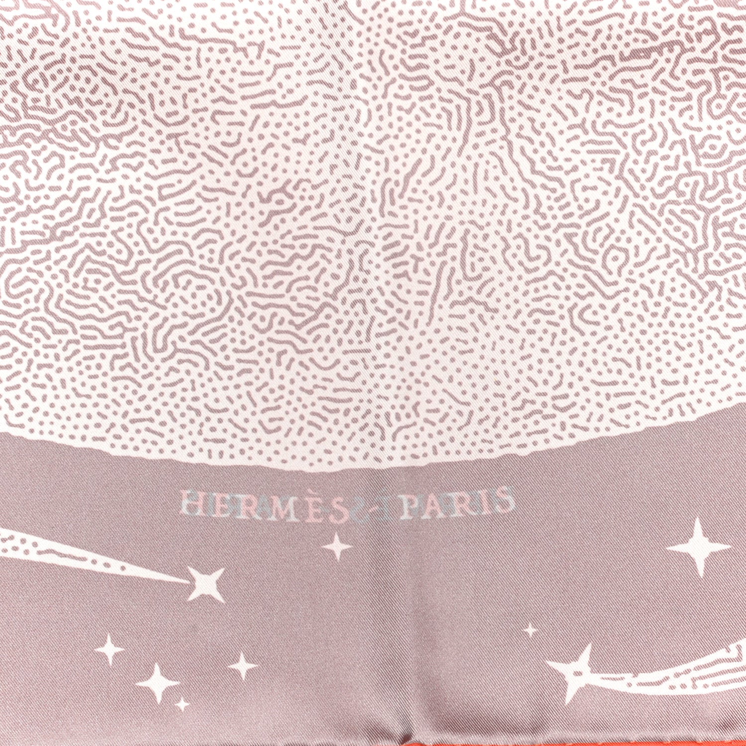 Hermes Silk Double Face Clair De Lune Scarf 90 Orange Gris White 4 of 9