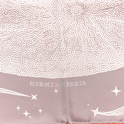 Hermes Silk Double Face Clair De Lune Scarf 90 Orange Gris White 4 of 9