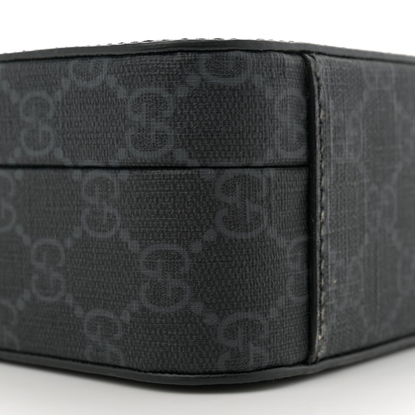 GG Supreme Monogram Azalea Calfskin Retro Interlocking G Shoulder Bag Black