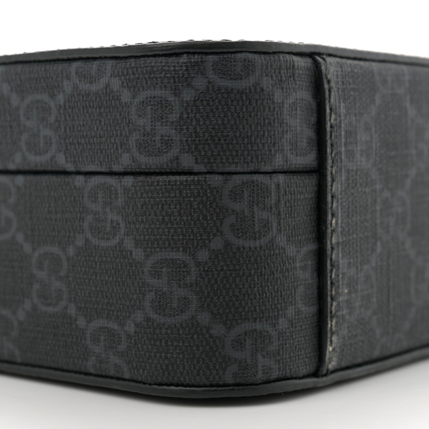 Gucci GG Supreme Monogram Azalea Calfskin Retro Interlocking G Shoulder Bag Black 9 of 10