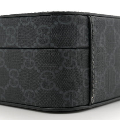 Gucci GG Supreme Monogram Azalea Calfskin Retro Interlocking G Shoulder Bag Black 9 of 10