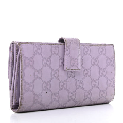 Gucci Guccissima Metal Bar Continental Wallet Lavender 3 of 12