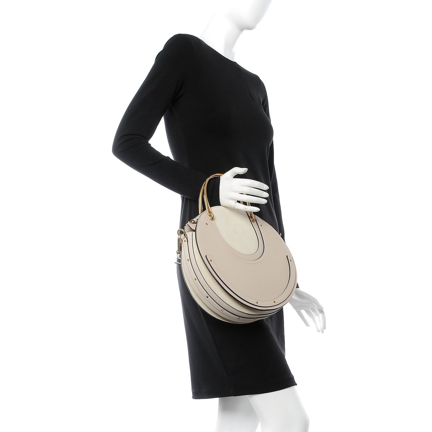 Goatskin Suede Medium Pixie Bag Abstract White