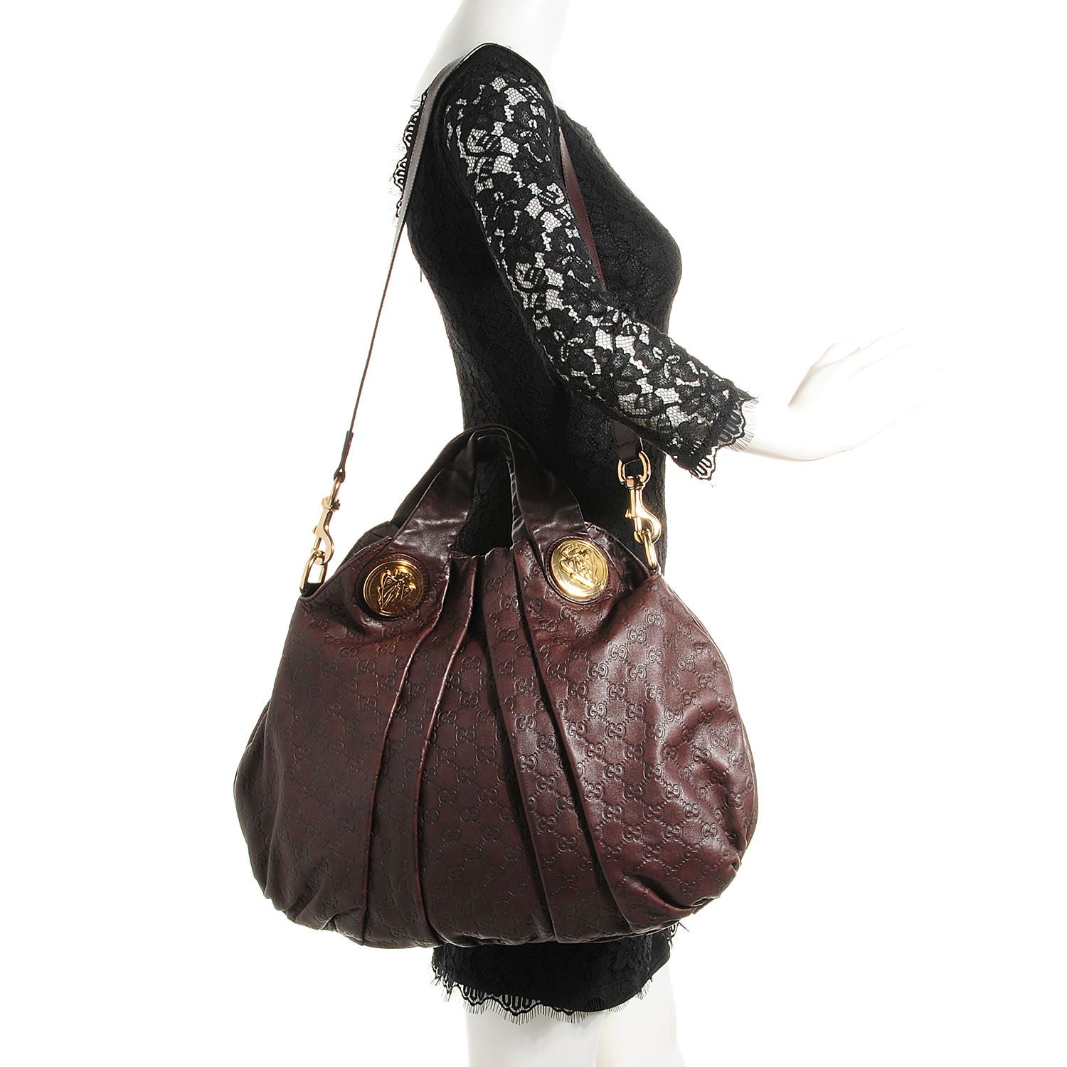 Gucci Guccissima Large Hysteria Top Handle Bag Chocolate 2 of 7