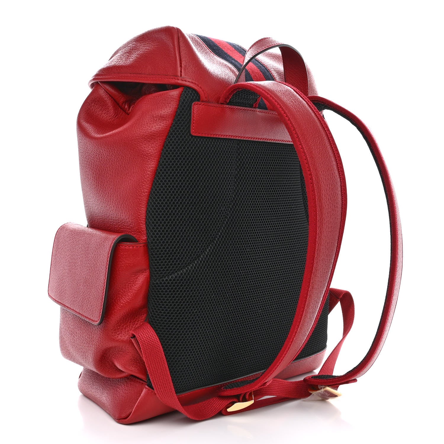 Gucci Grained Calfskin Medium Ophidia Double Buckle Backpack Red 3 of 10
