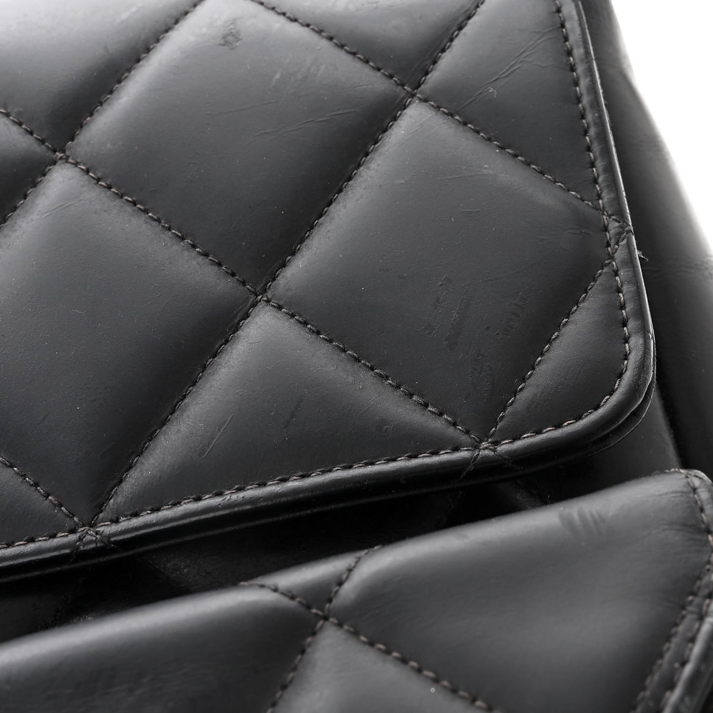 Lambskin Quilted Double Pocket Shoulder Bag Black