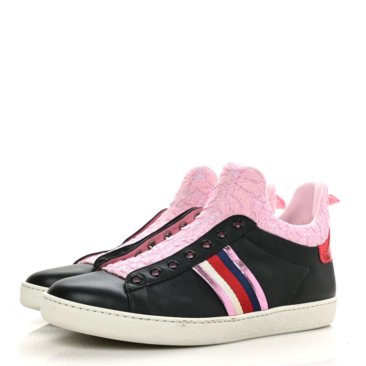 Calfskin Lace Ayers Sylvie Web Womens New Ace High Top Sneakers 39.5 Black