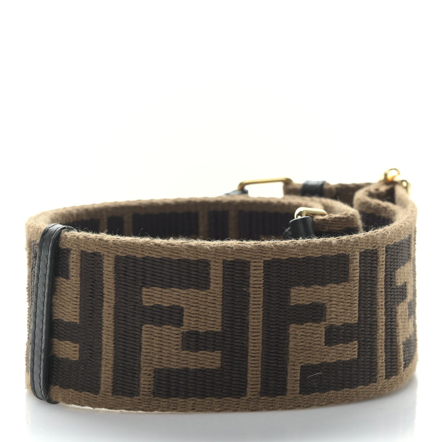 Ribbon Vitello Seta FF 1974 Adjustable Strap You Fango Marrone Black