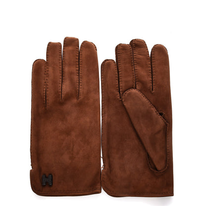 Hermes Suede Lambskin Gloves 9 1 of 4