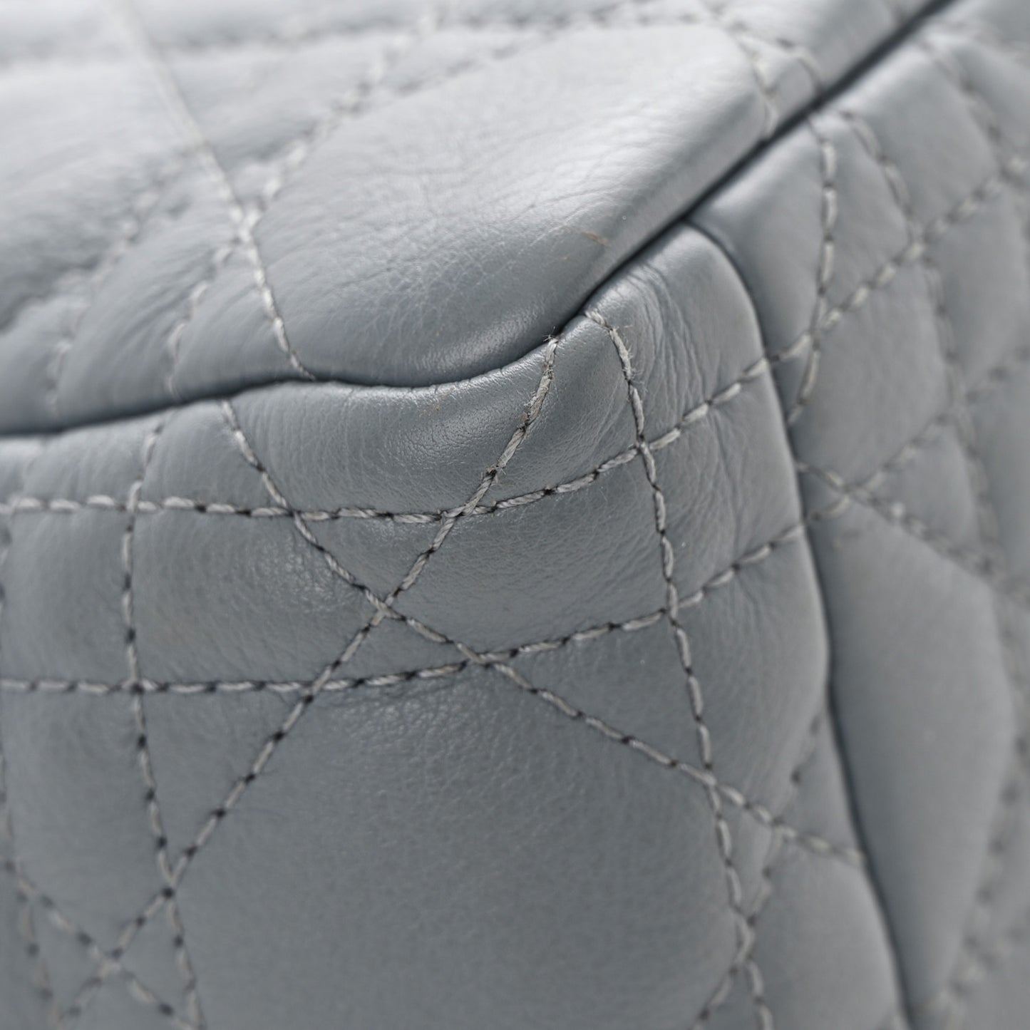 Calfskin Cannage Small Caro Bag Grey