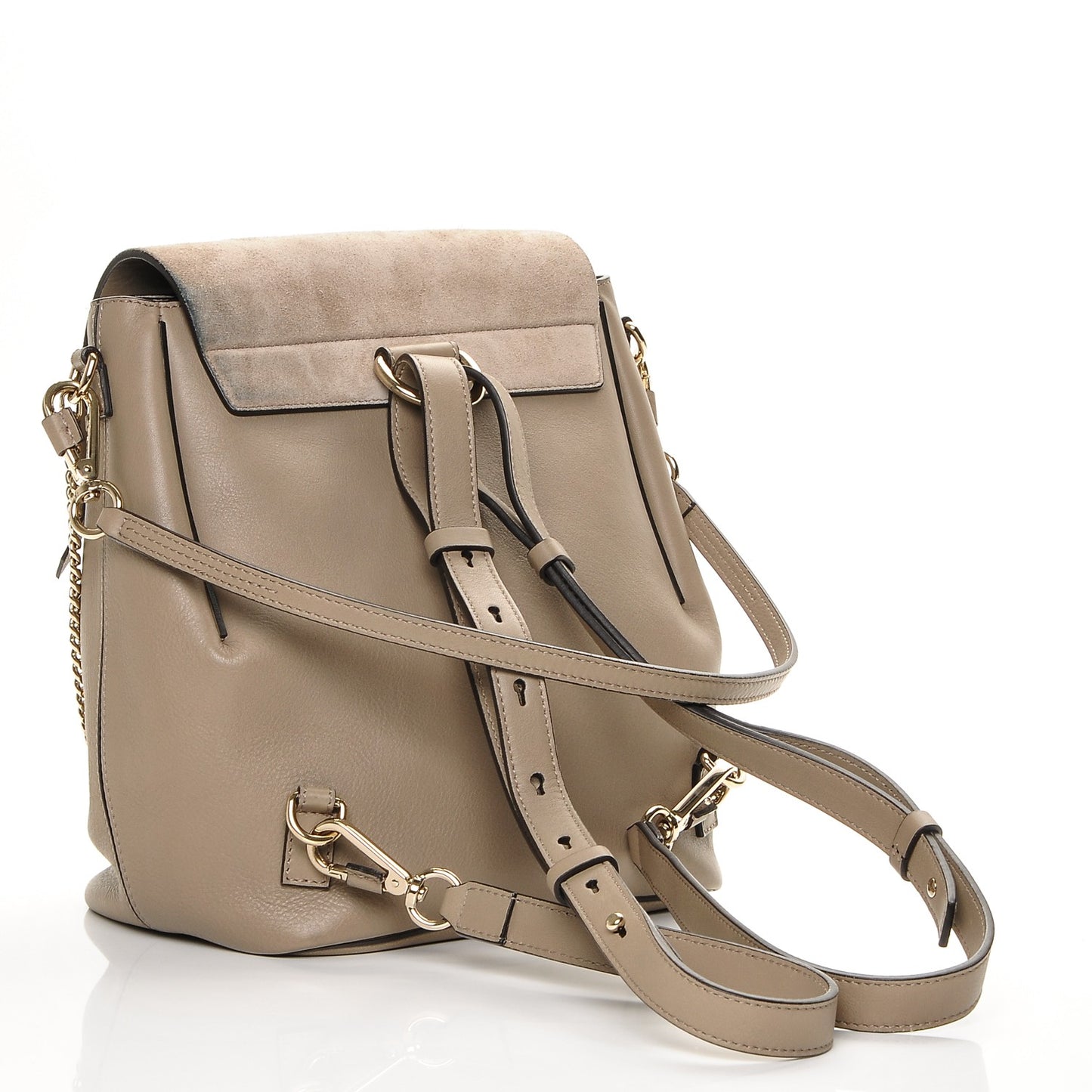 Suede Calfskin Medium Faye Backpack Motty Grey